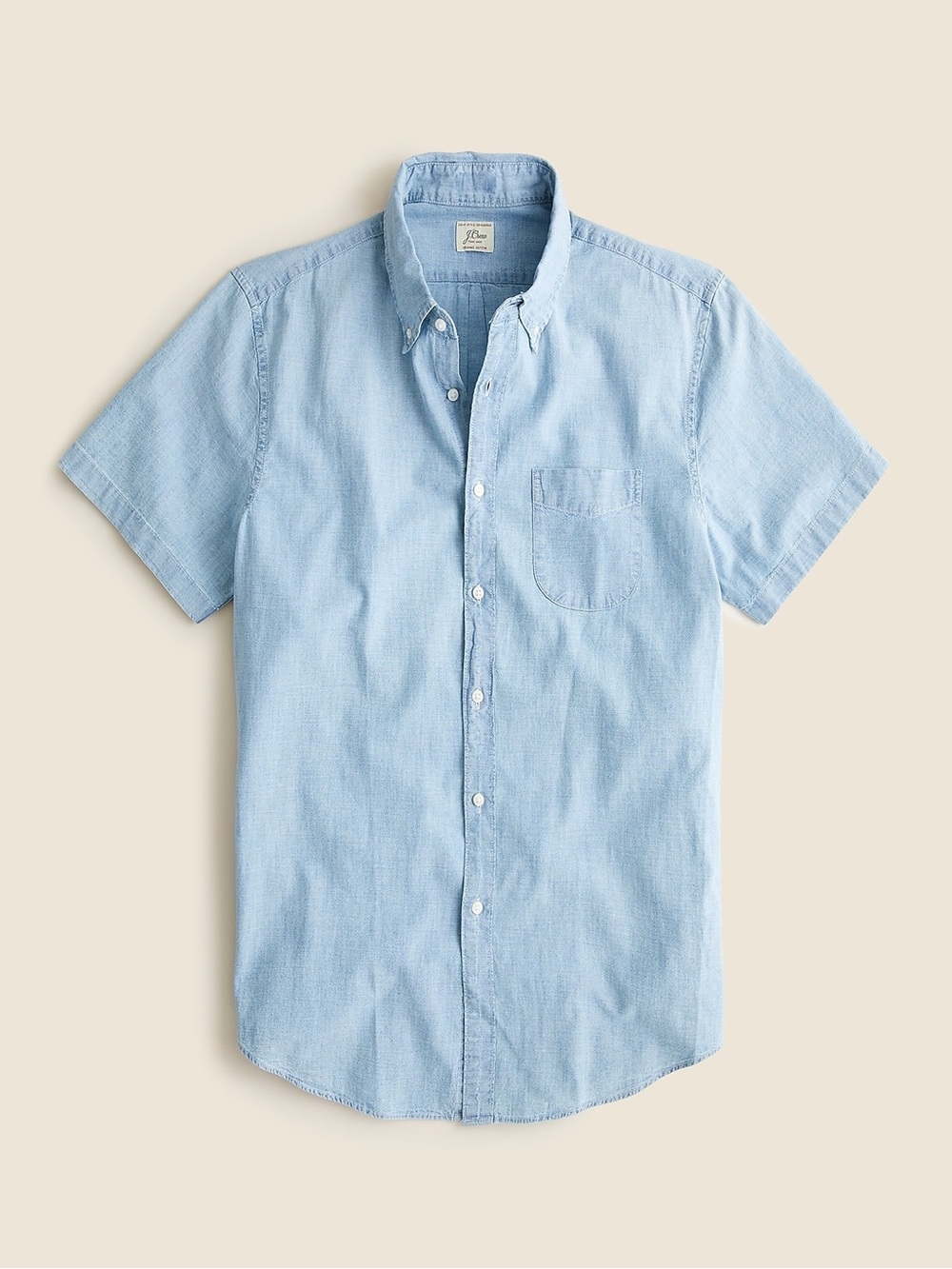 J. Crew Light Blue Short Sleeve Chambray Button-Down Shirt